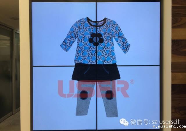 美国儿童时装店2*2液晶拼接屏展示 美国儿童时装店2*2液晶拼接屏展示